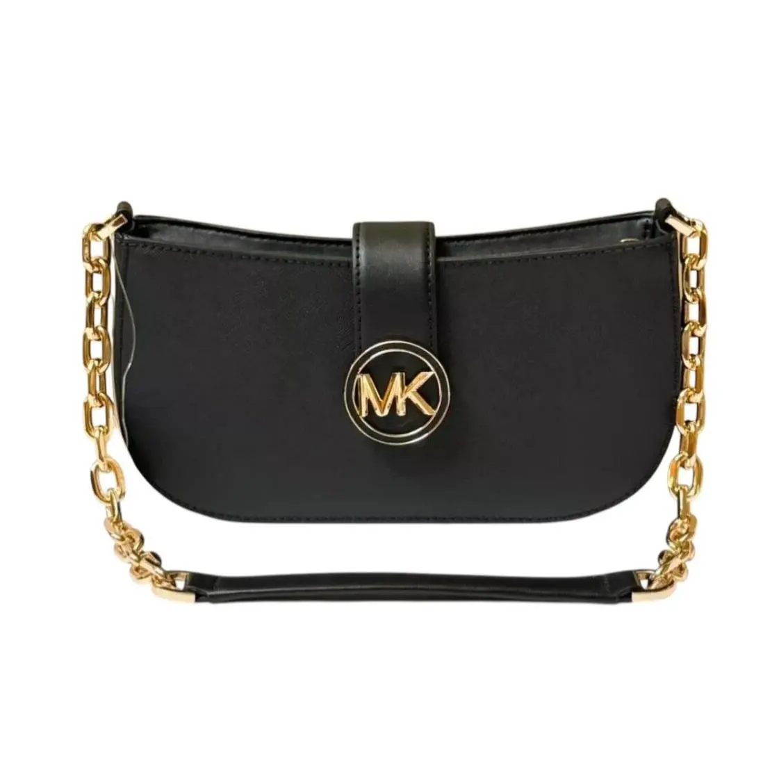 Carmen Small Pouchette Shoulder Chain Bag Purse BLACK/GOLD TONED HARDWARE by Michael Kors