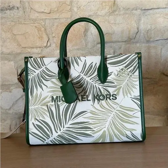 Mirella Medium East West Tote Crossbody Handbag/wallet Fern Green Handbag by Michael Kors