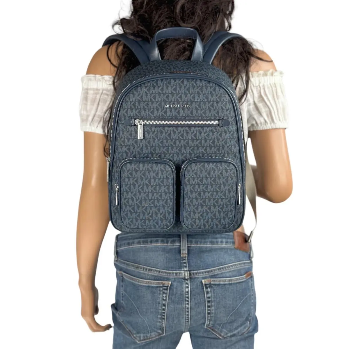 Jet Set Item Medium Pocket Backpack Pvc Leather MK ADMIRAL by Michael Kors