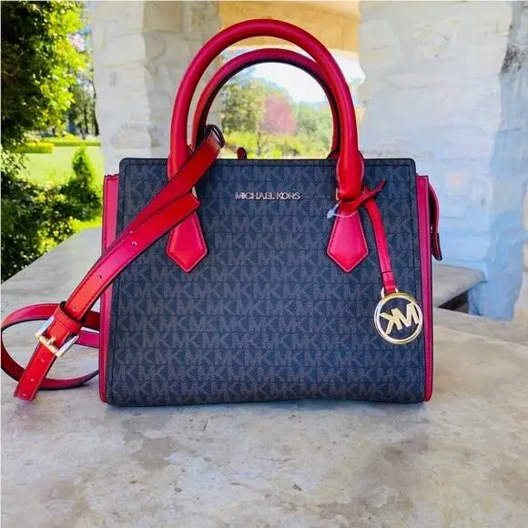 Michael Kor Hope Signature Satchel / Wallet Options Signature Brown Flame handbag only by Michael Kors