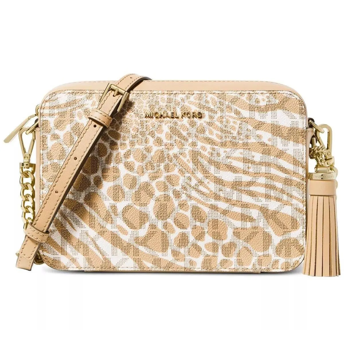 Jet Set Camera Crossbody Bag Camel Multi by Michael Kors