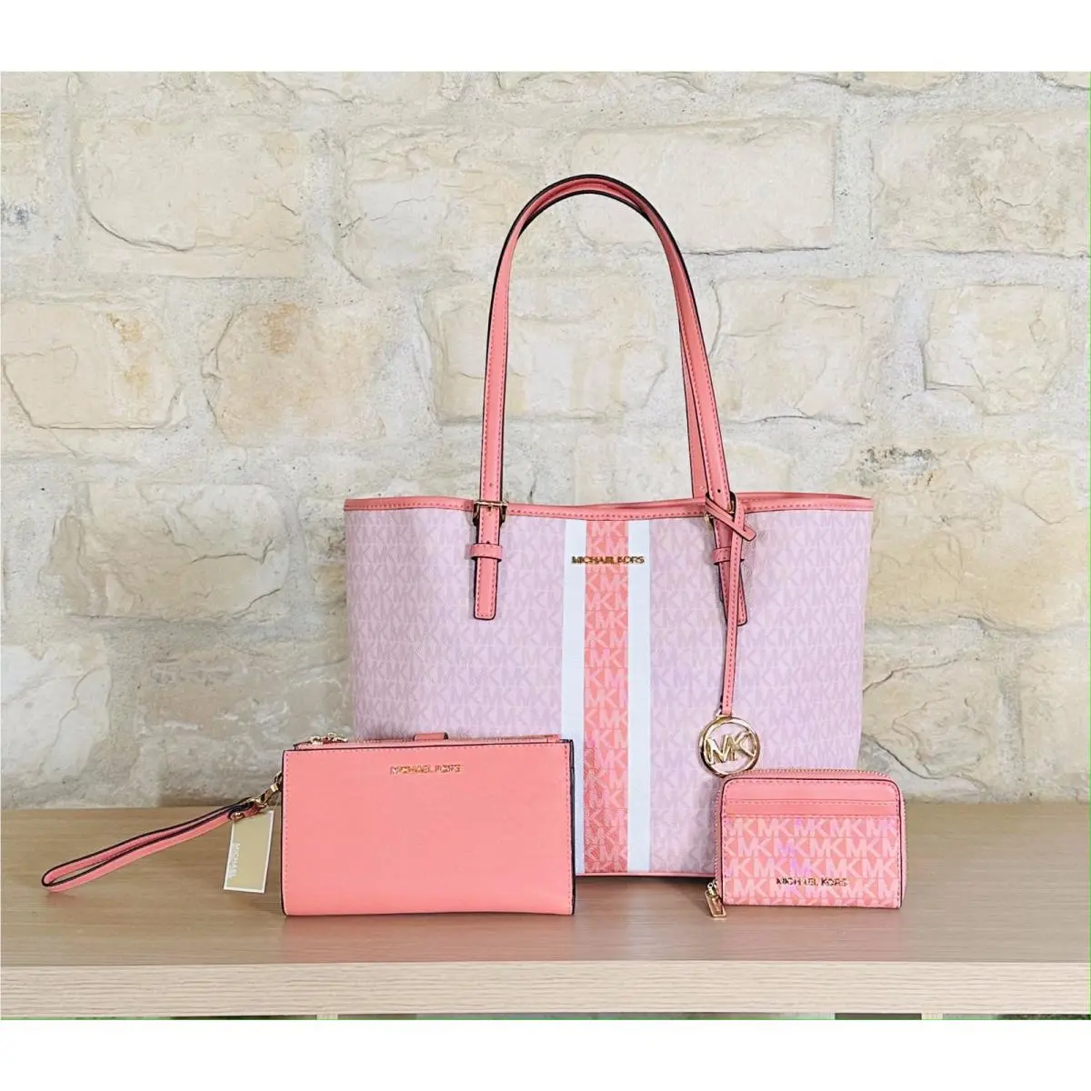 Sherbert Medium Tote Handbag/ Double Zip Wallet/small Wallet Option Handbag& double zip wallet &small wallet by Michael Kors