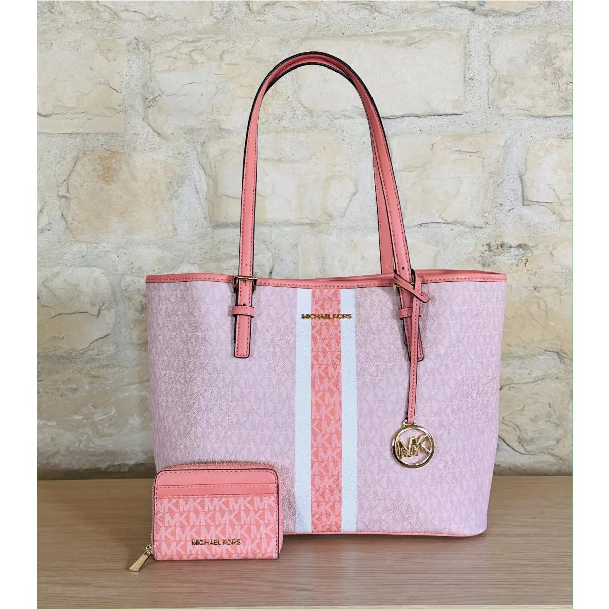 Sherbert Medium Tote Handbag/ Double Zip Wallet/small Wallet Option Handbag &small wallet by Michael Kors