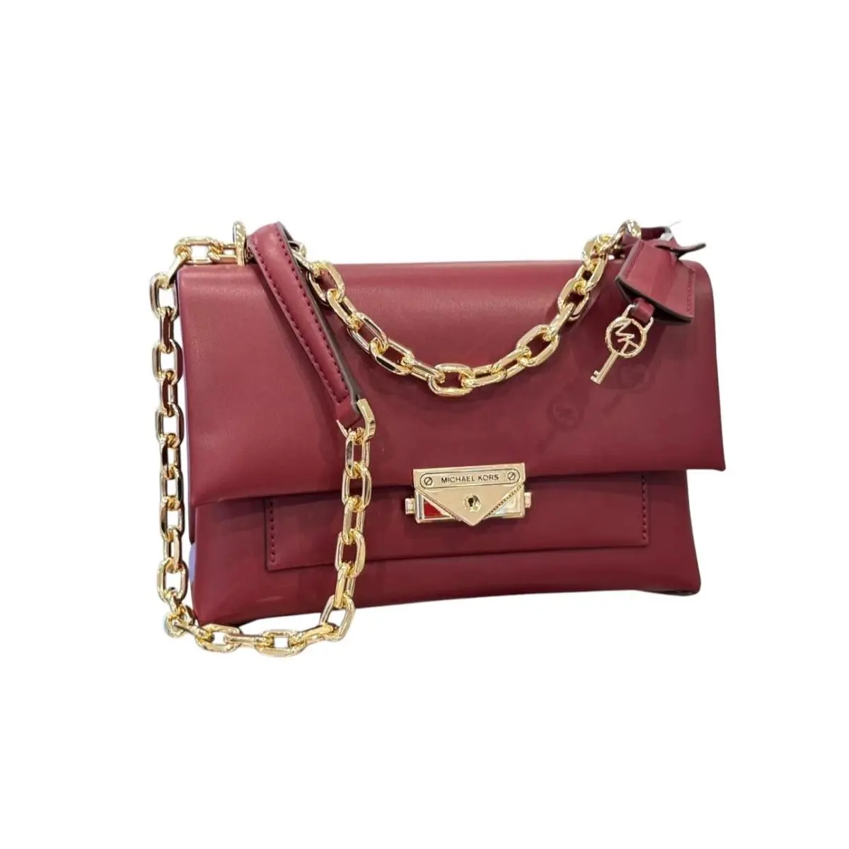 Cece Medium Flap Pocket Shoulder Crossbody Bag DARK CHERRY by Michael Kors