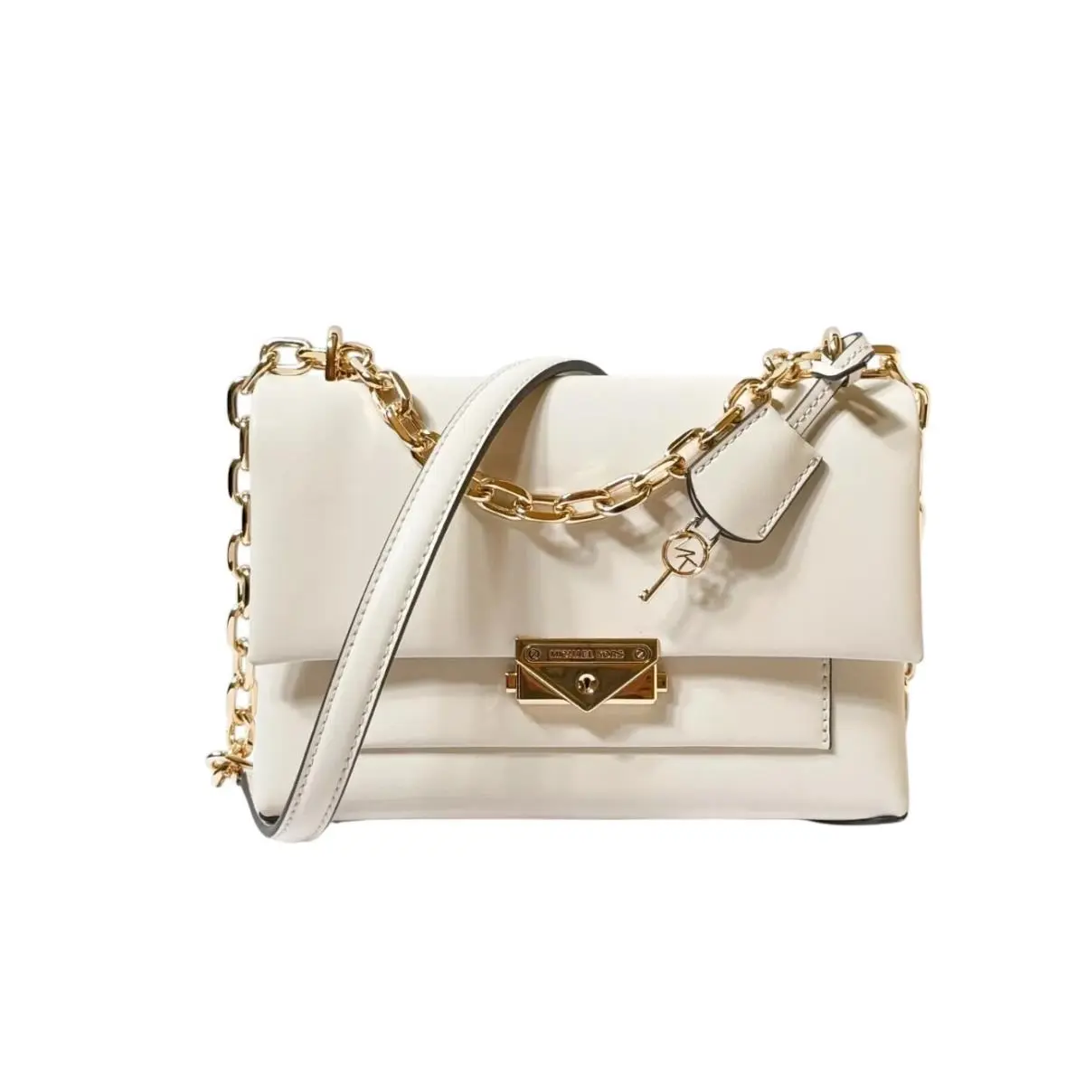 Cece Medium Flap Pocket Shoulder Crossbody Bag LIGHT CREAM by Michael Kors