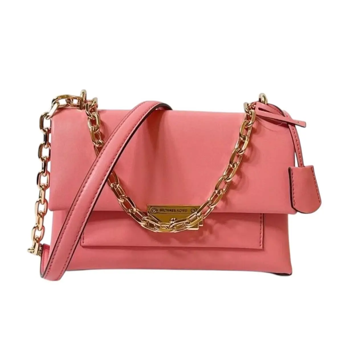 Cece Medium Pocket Shoulder Flap Crossbody Bag TEA ROSE by Michael Kors