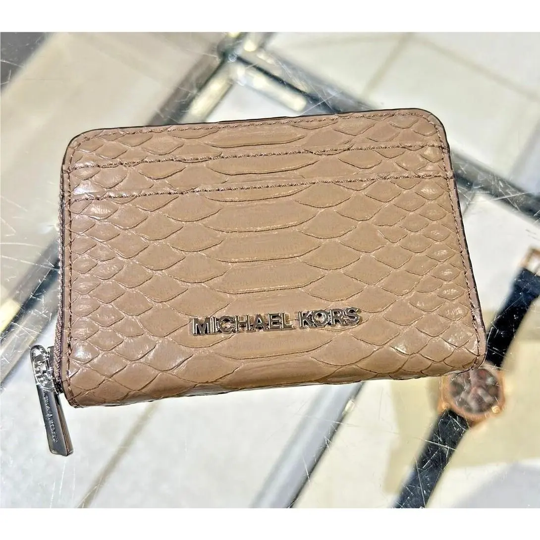 Women Ladies Zip Around Pvc or Leather Card Case Coin Pouch Wallet DUSK by Michael Kors