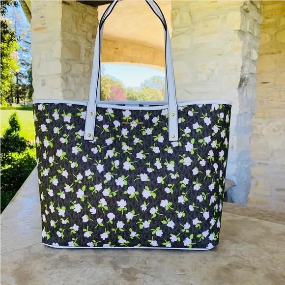 Eva Carter Brown Mlti Floral LG Open Tote/bag/wallet Options by Michael Kors