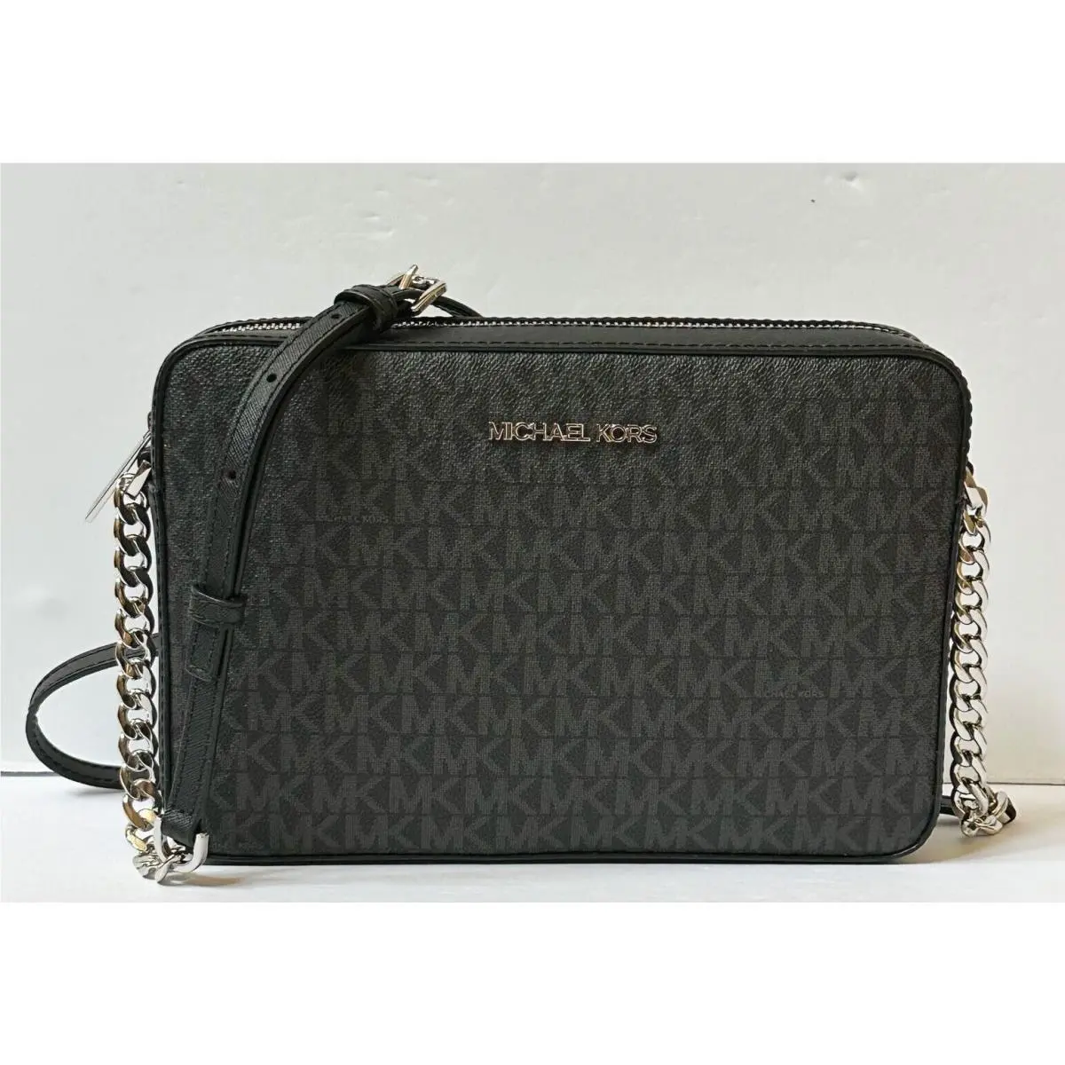 Jet Set Item East West Shoulder Chain Crossbody Bag Old Version MK Black(NO Chain Front) by Michael Kors