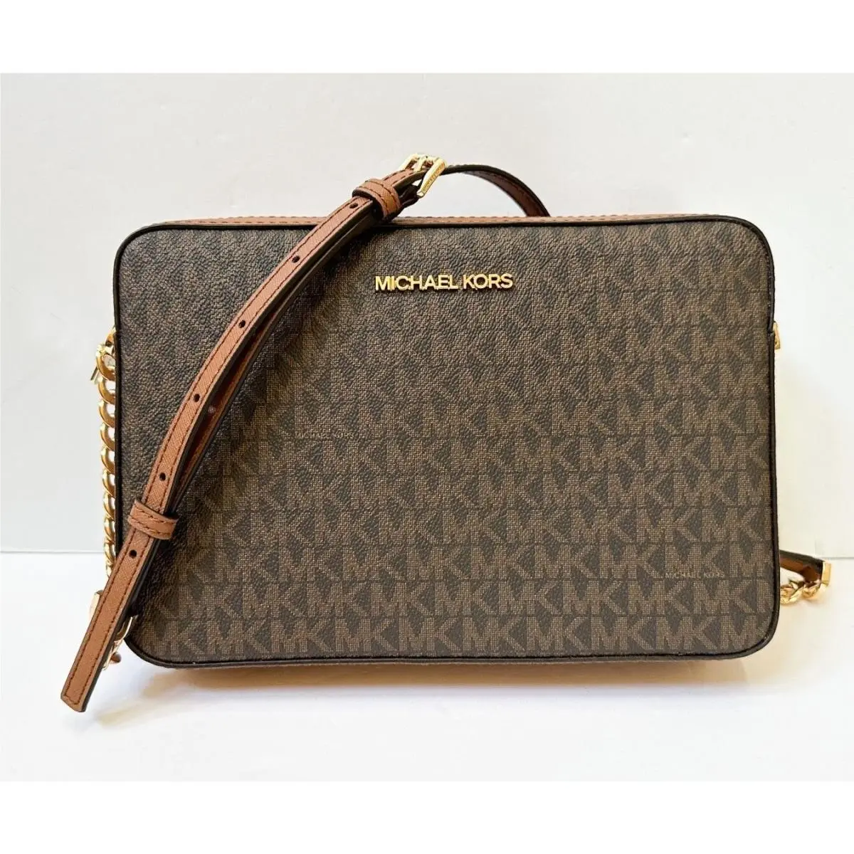 Jet Set Item East West Shoulder Chain Crossbody Bag Old Version MK Brown (No Chain) by Michael Kors