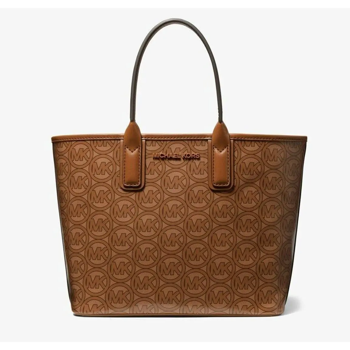 Jodie Small Logo Jacquard Tote Bag Luggage or Sherbert Luggage by Michael Kors