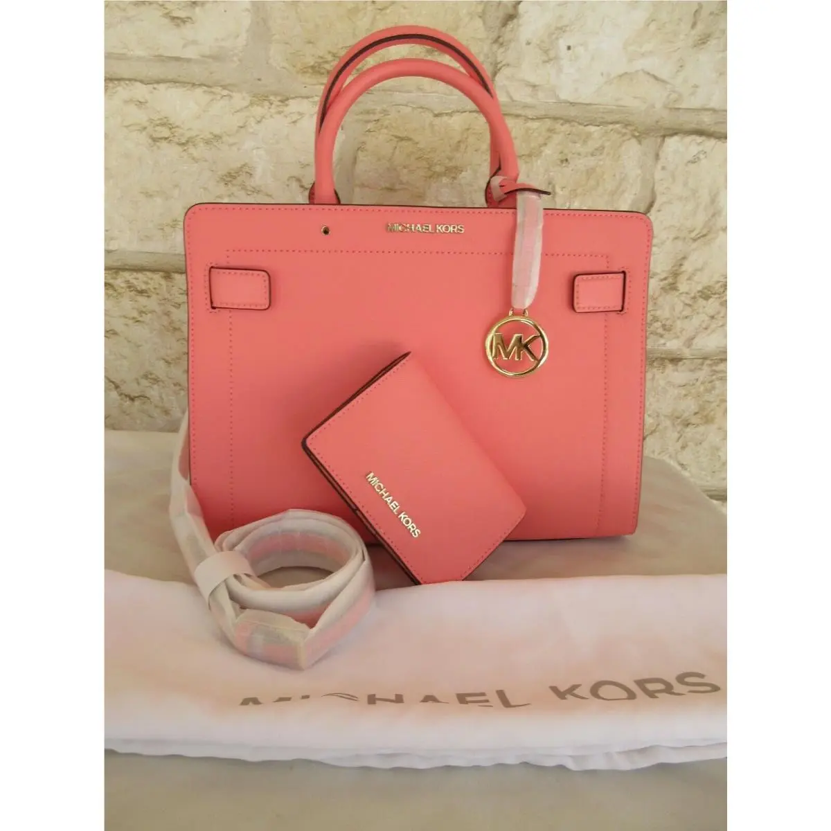 Michael Kors Bag+wallet Set Choices Saffiano Leather Satchel/crossbody/handbag