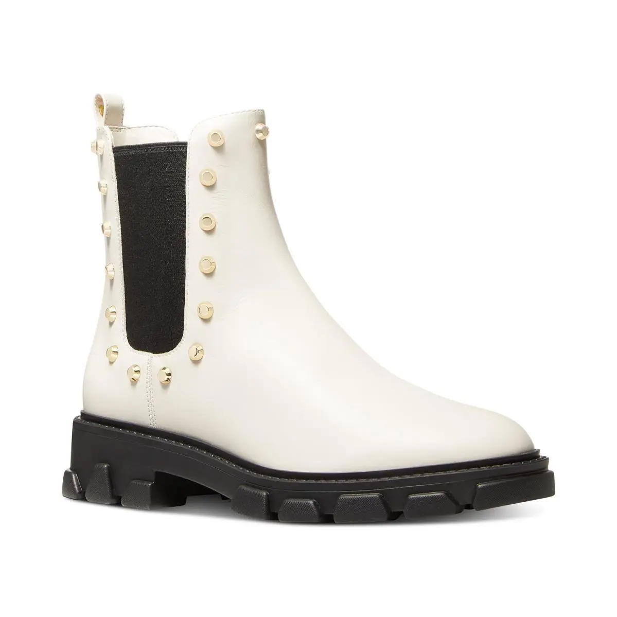 Kors Women`s Ridley Studded Lug-sole Chelsea Booties B4HP Light Creme by Michael Kors