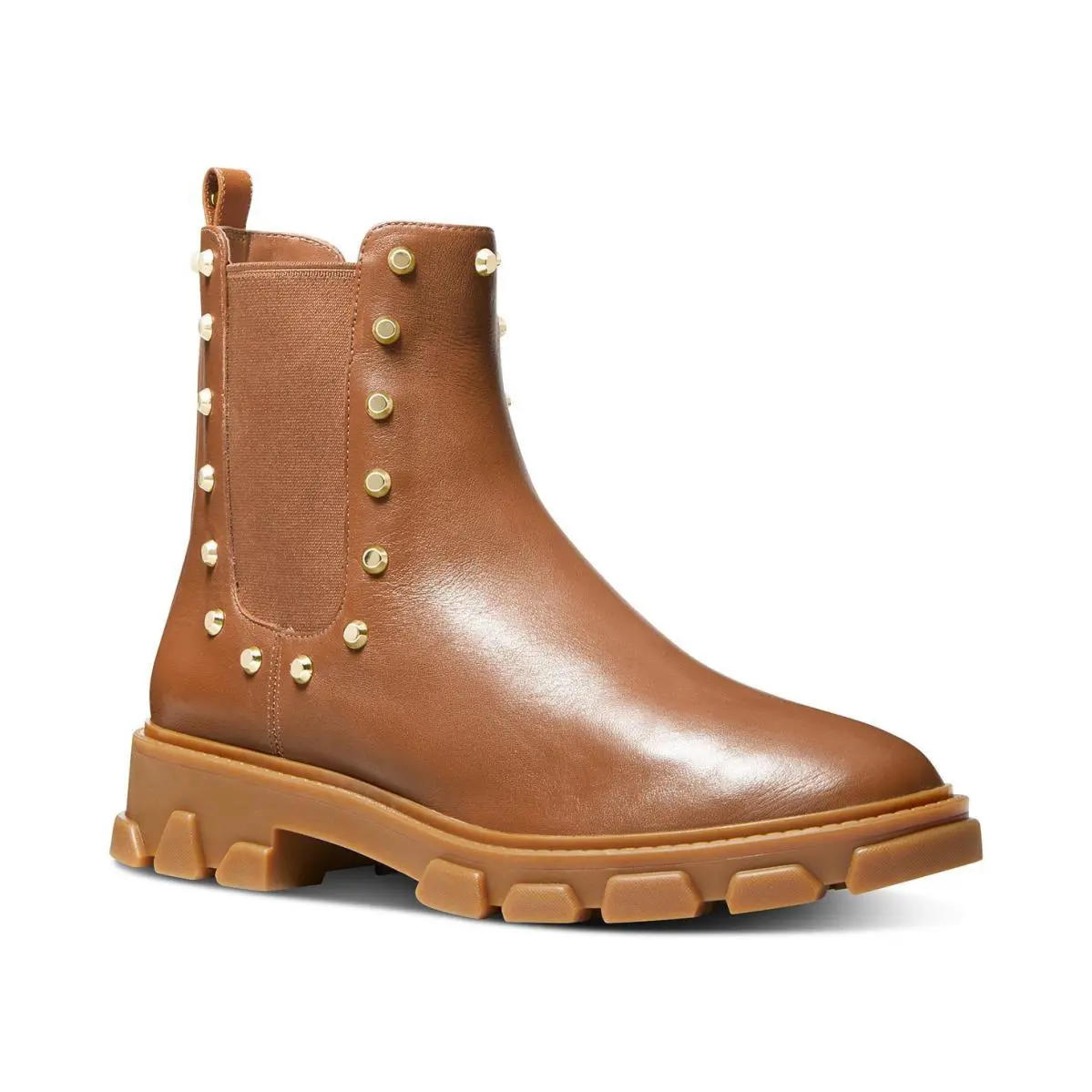 Kors Women`s Ridley Studded Lug-sole Chelsea Booties B4HP Luggage by Michael Kors