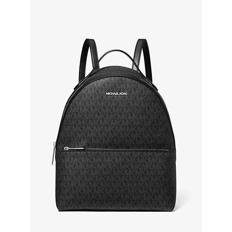 Sheila Medium Logo Backpack Black by Michael Kors