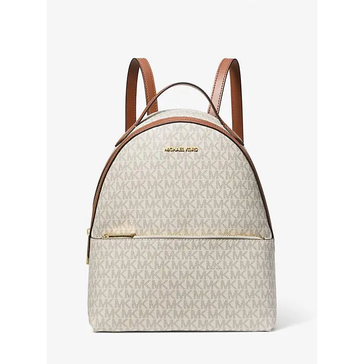Sheila Medium Logo Backpack Vanilla by Michael Kors