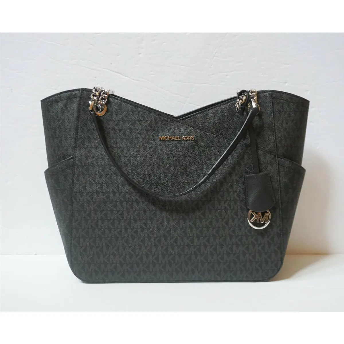 Jet Set Trave Large Chain Shoulder Tote Bag Handbag Purse MK BLACK by Michael Kors