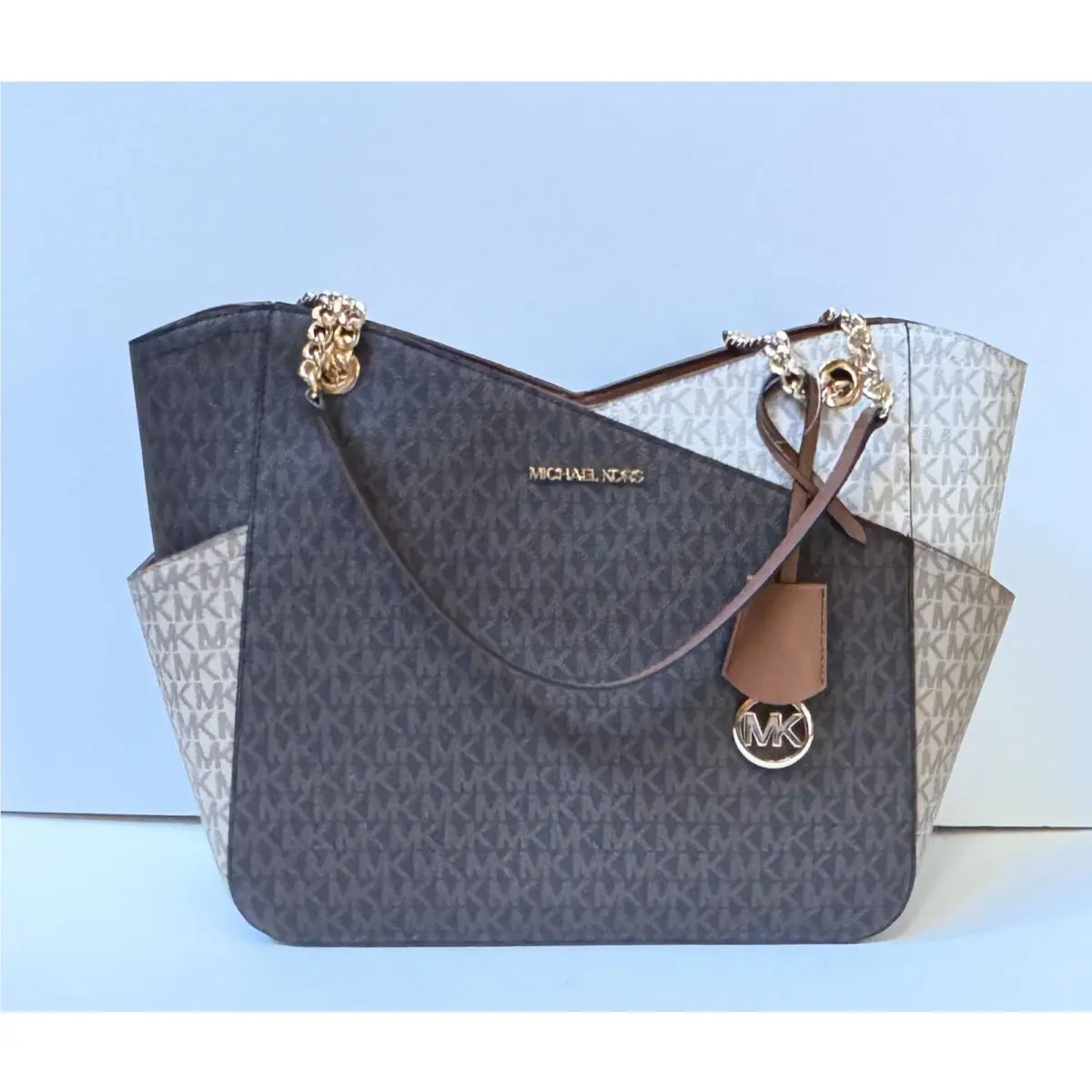 Michael Kors  bag  - Michael Kors Jet Set Travel - 35F1GTVT3B - MK VANILLA, Handle/Strap: Multicolor, Hardware: Gold, Silver