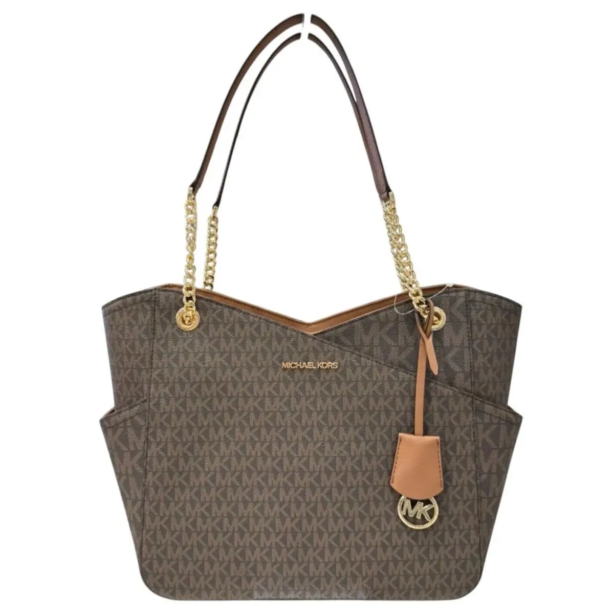 Jet Set Trave Large Chain Shoulder Tote Bag Handbag Purse MK BROWN by Michael Kors