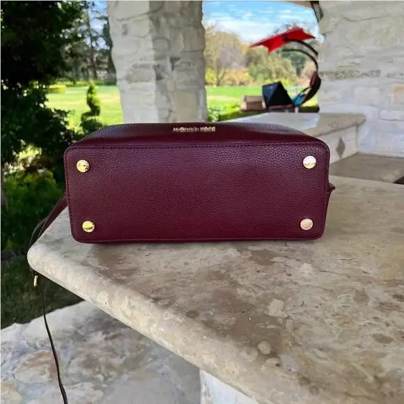 Michael Kors Emilia Large Satchel Crossbody MK Leather/wallet Option Merlot