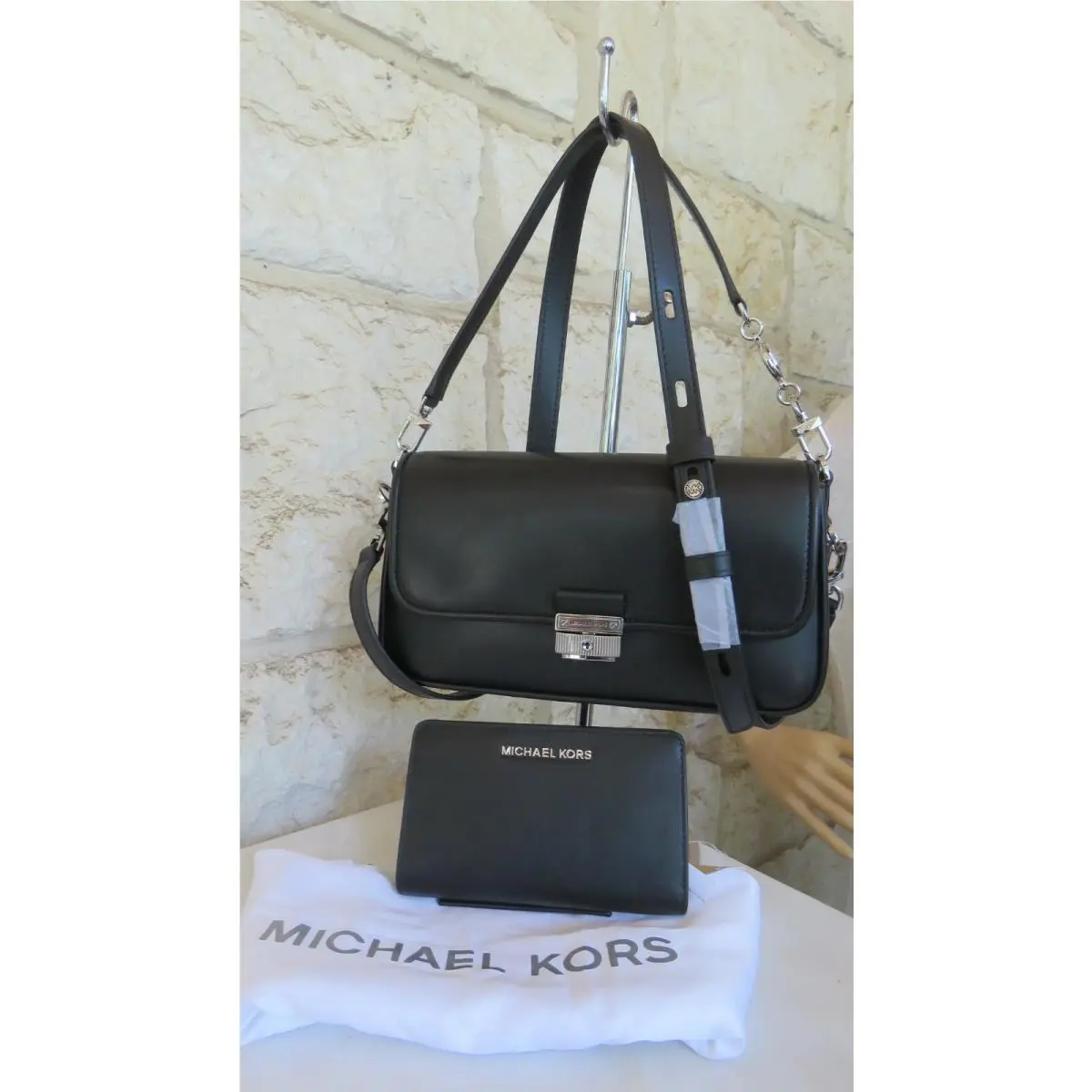 Rare Bradshaw SM Shoulder/crossbody/handbag Black/silver Choice by Michael Kors