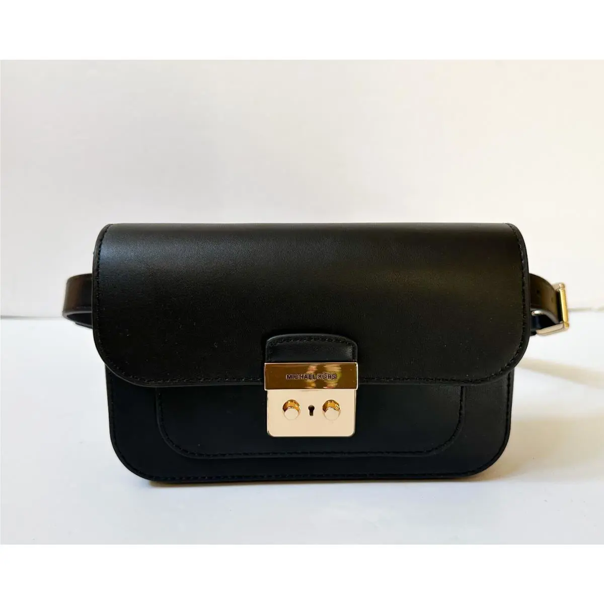 Michael Kors Sloan Editor Small Flap Belt Bag Fanny Pack Clutch Leather