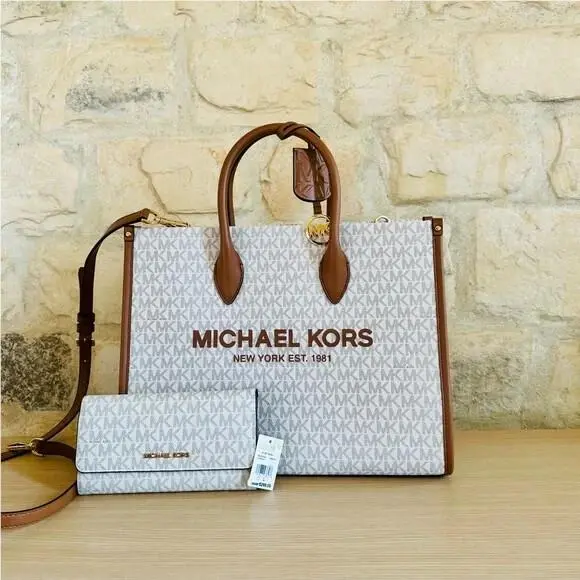 Michael Kors Signature Mirella Medium East Tote Satchel Bag Wallet Option