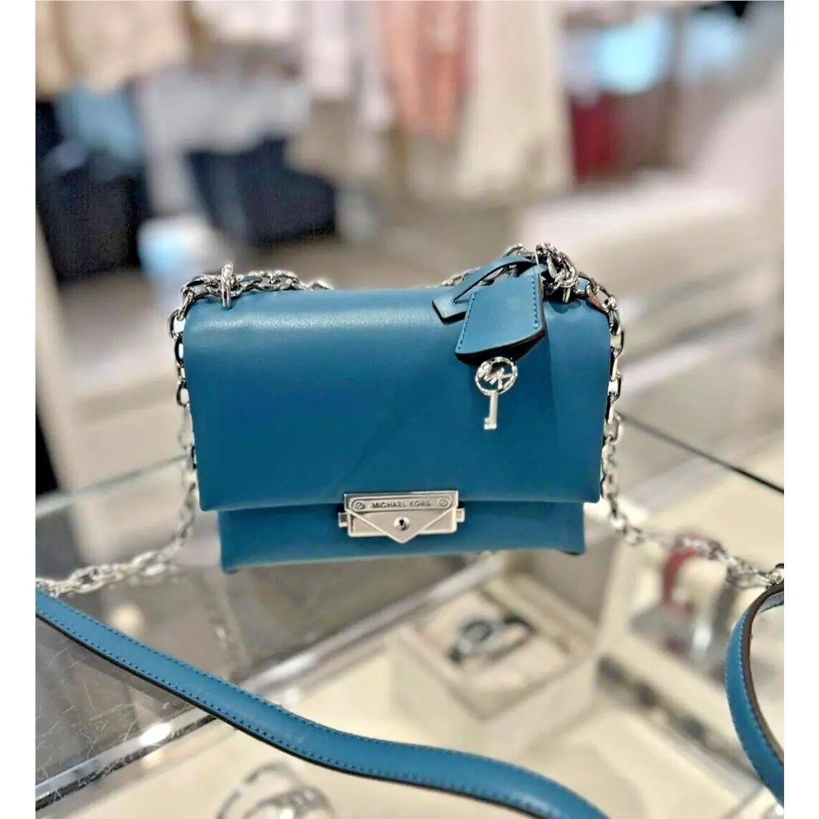 Michael Kors Cece SM Leather Convertible Flap Pocket Shoulder Crossbody Bag
