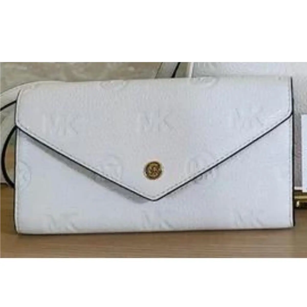 Cora Light Cream Zip Pouchette Leather Crossbody Bag/wallet Option Wallet by Michael Kors