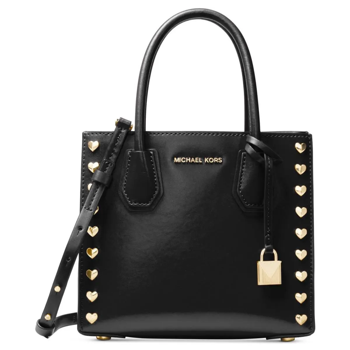 Michael Kors Messenger Bag Mercer Medium Heart Studded Messenger Bag - Black