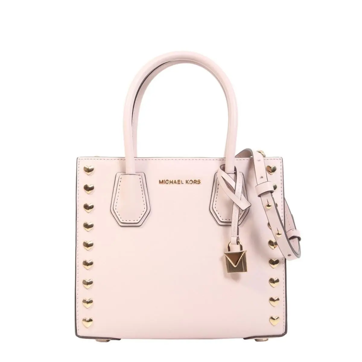 Messenger Bag Mercer Medium Heart Studded Messenger Bag Soft Pink by Michael Kors