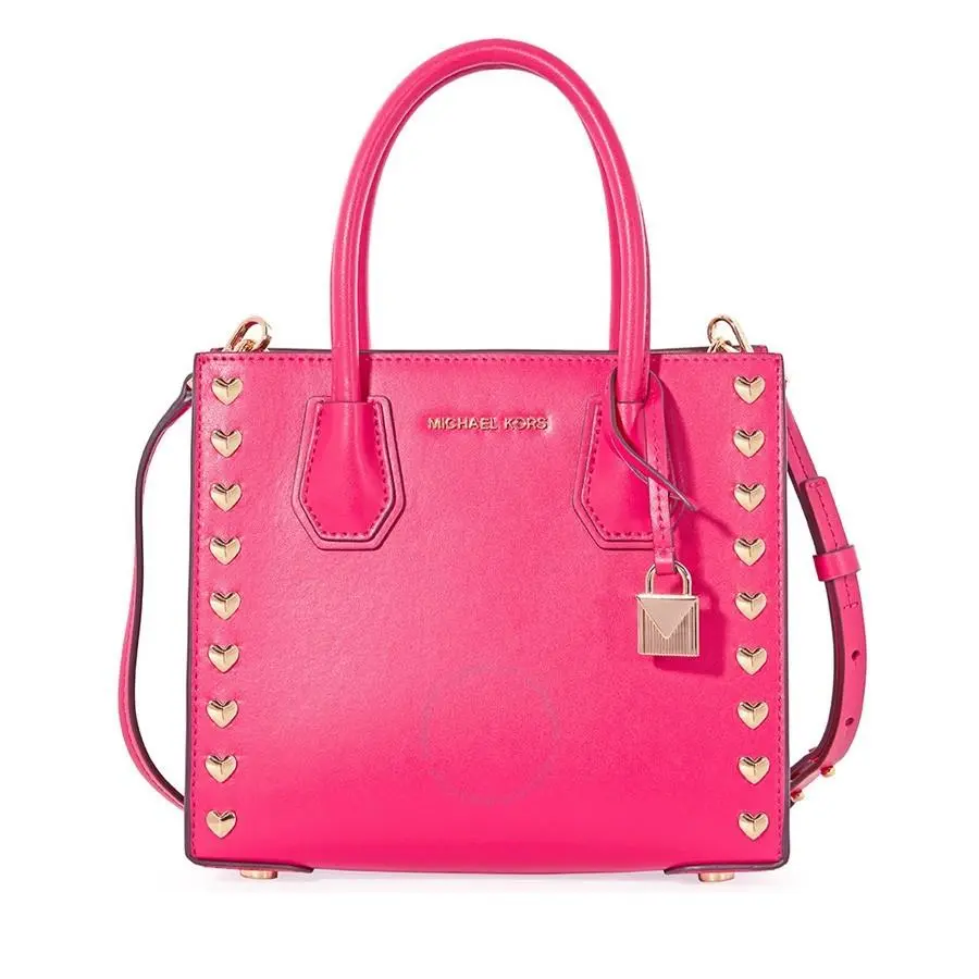 Messenger Bag Mercer Medium Heart Studded Messenger Bag Ultra Pink by Michael Kors