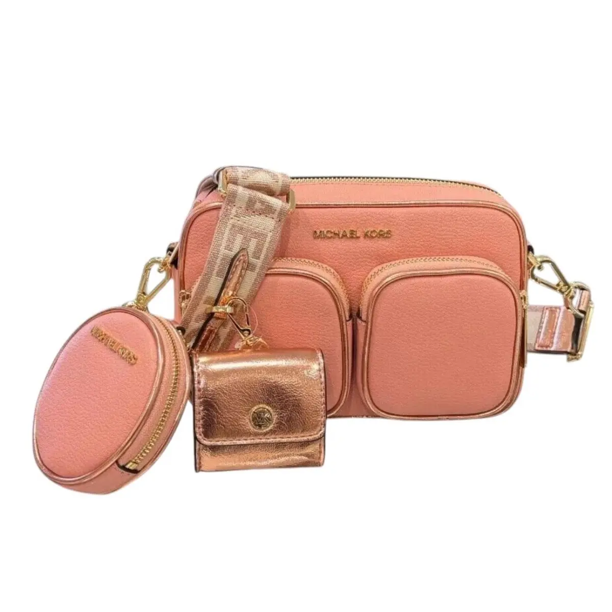 Jet Set Item Medium Crossbody Bag Tech Attached MK Signature/solid PRIMROSE by Michael Kors