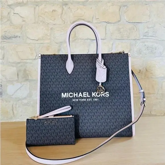 Mirella Large Signature Powder Blush Tote Bag/wallet Option Handbag+Wallet by Michael Kors