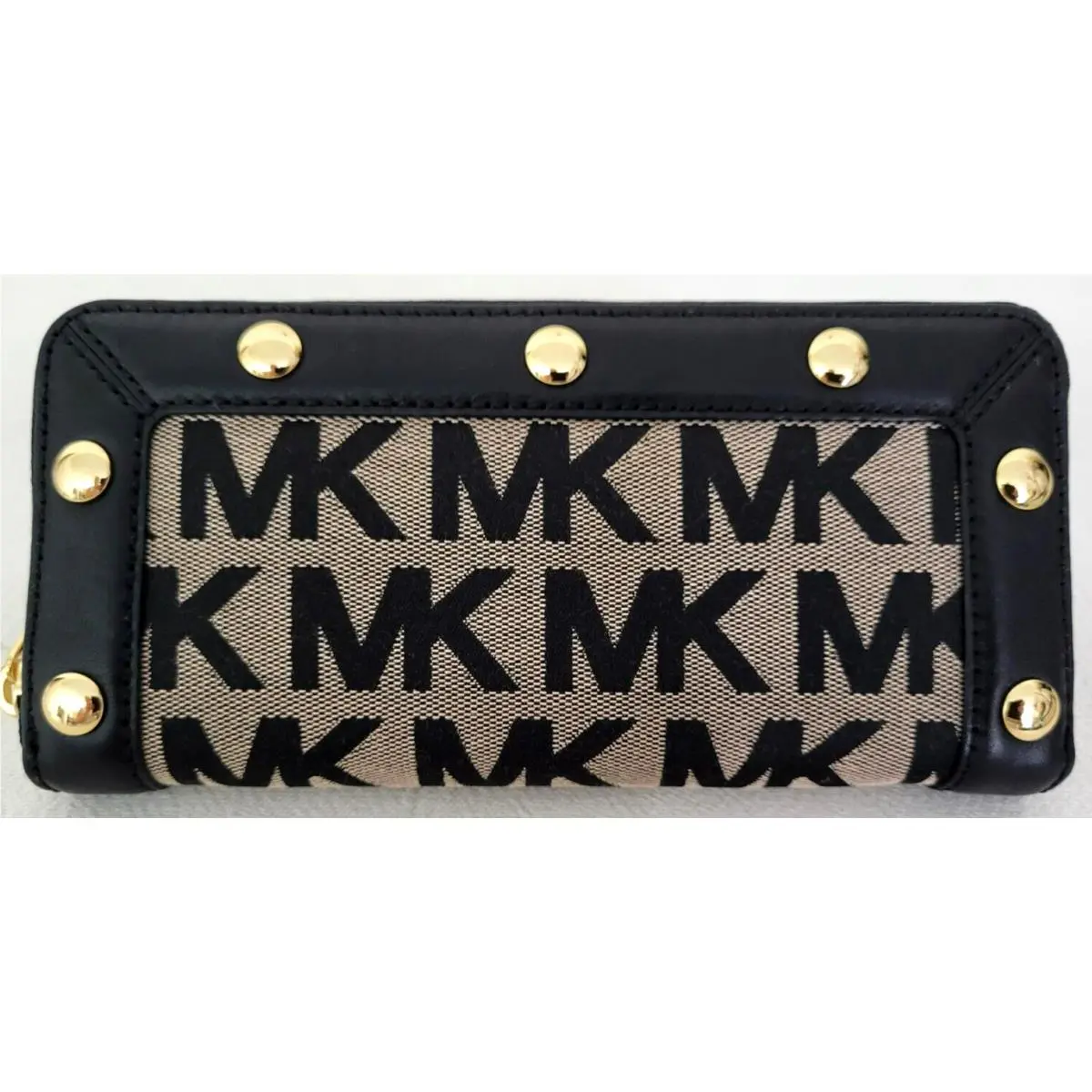 Michael Kors Gladstone Black Beige Logo Satchel Bag+/or Matching Wallet