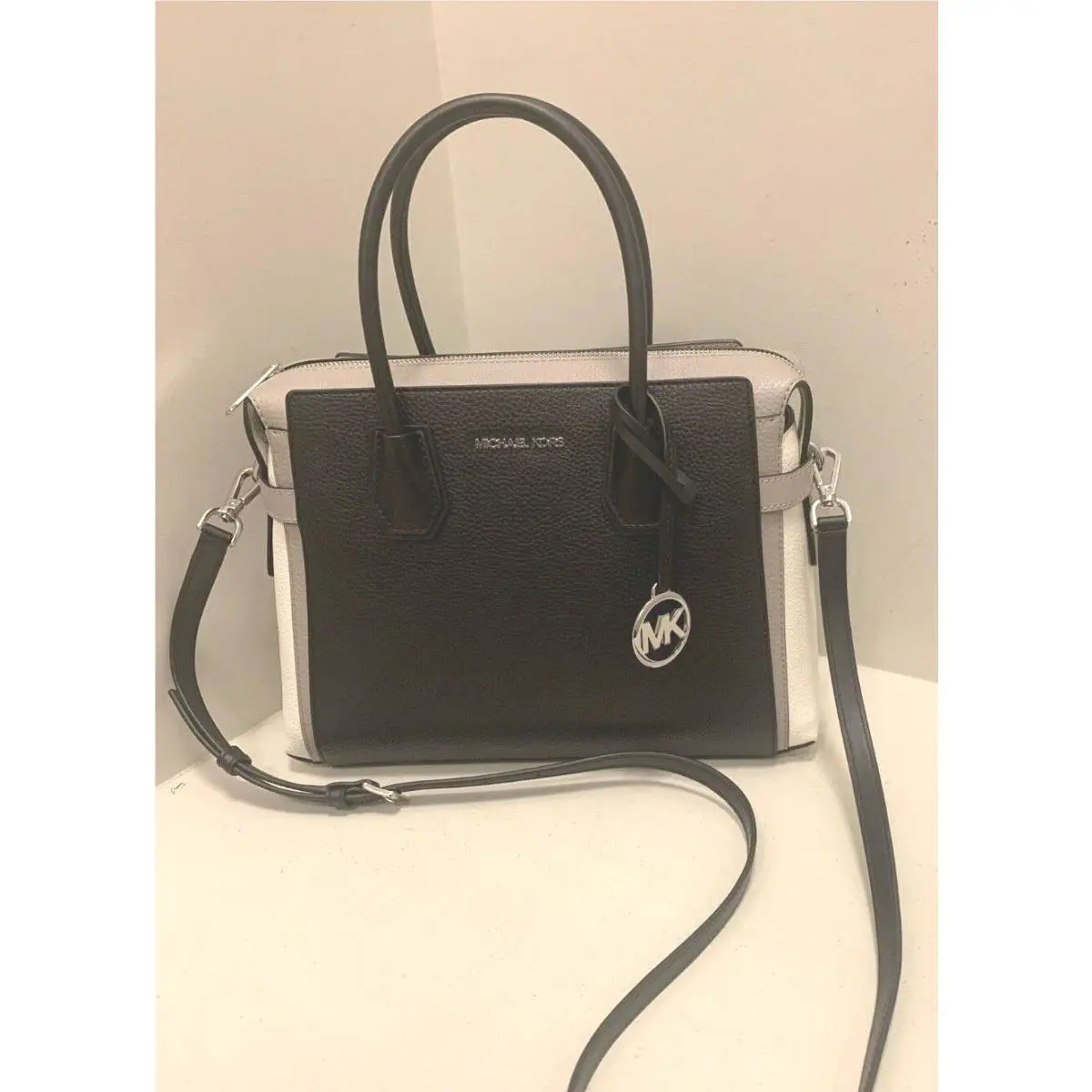 Michael Kors Mercer Medium Belted Satchel Crossbody Bag Handbag Purse Messenger