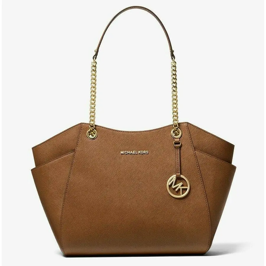 Jet Set Large Saffiano Leather Shoulder Bag MK Women Handbag Luggage by Michael Kors