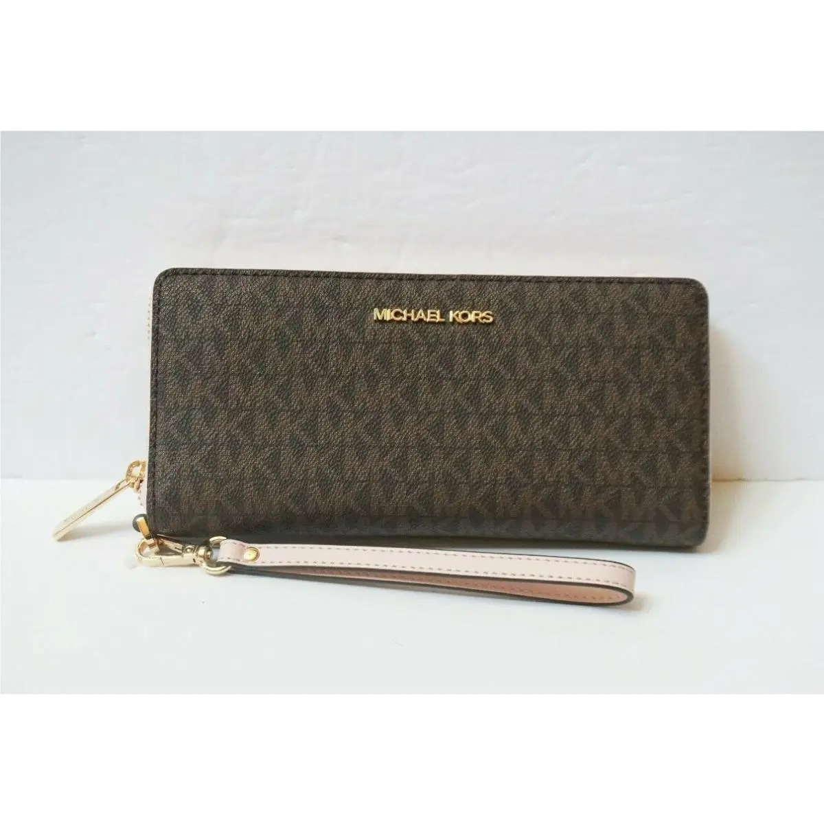 Jet Set Travel Large Continental Wallet MK BROWN PINK by Michael Kors