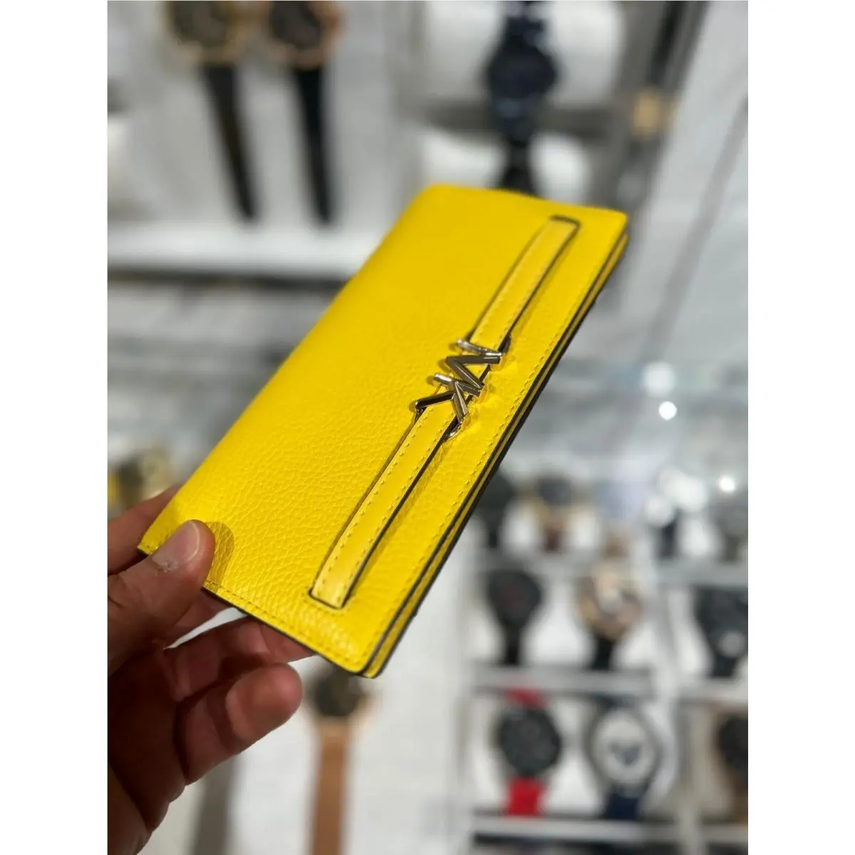 Reed Women Ladies Large Pvc or Leather Flat Wallet Clutch Credit MK Golden Yellow by Michael Kors