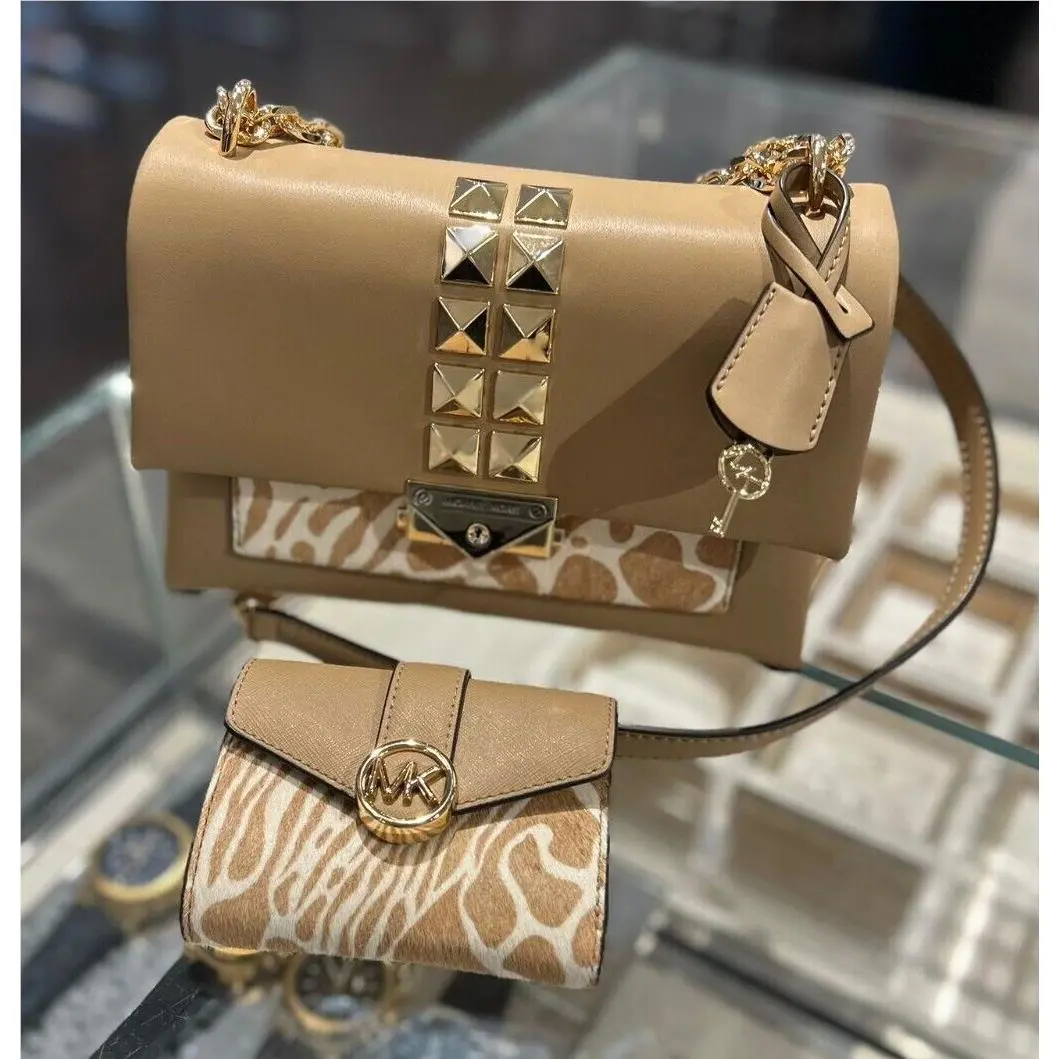 Michael Kors Medium Ladies Shoulder Crossbody Handbag Purse Bag + Bifold Wallet