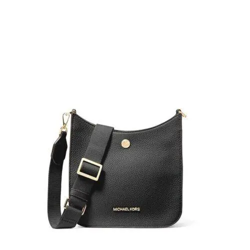 Women Small Mini Messenger Crossbody Bag Handbag Purse Shoulder MK Black Leather by Michael Kors