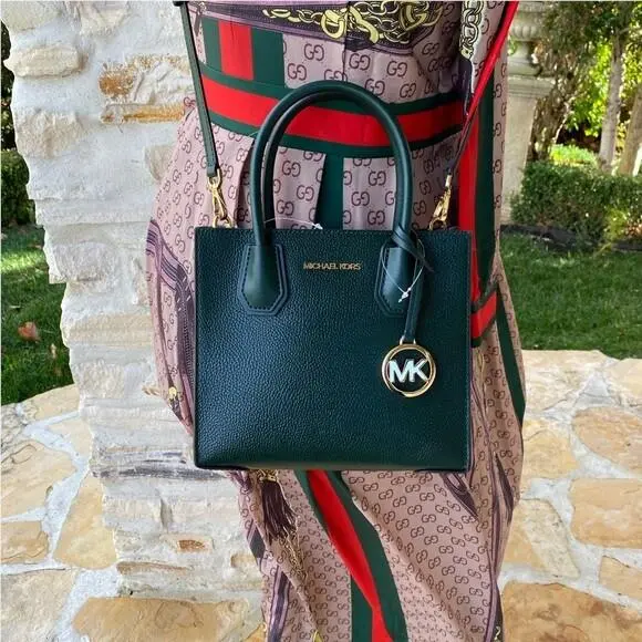 Mercer Medium Leather Satchel/wallet Options Racing Green MK by Michael Kors