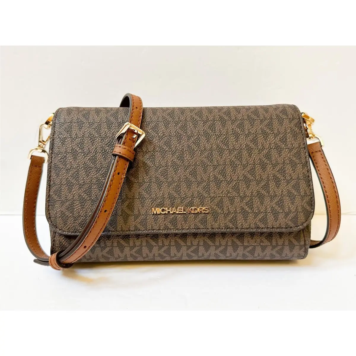 Jet Set Item Medium Convertible Shoulder Crossbody Bag Clutch MK BROWN by Michael Kors