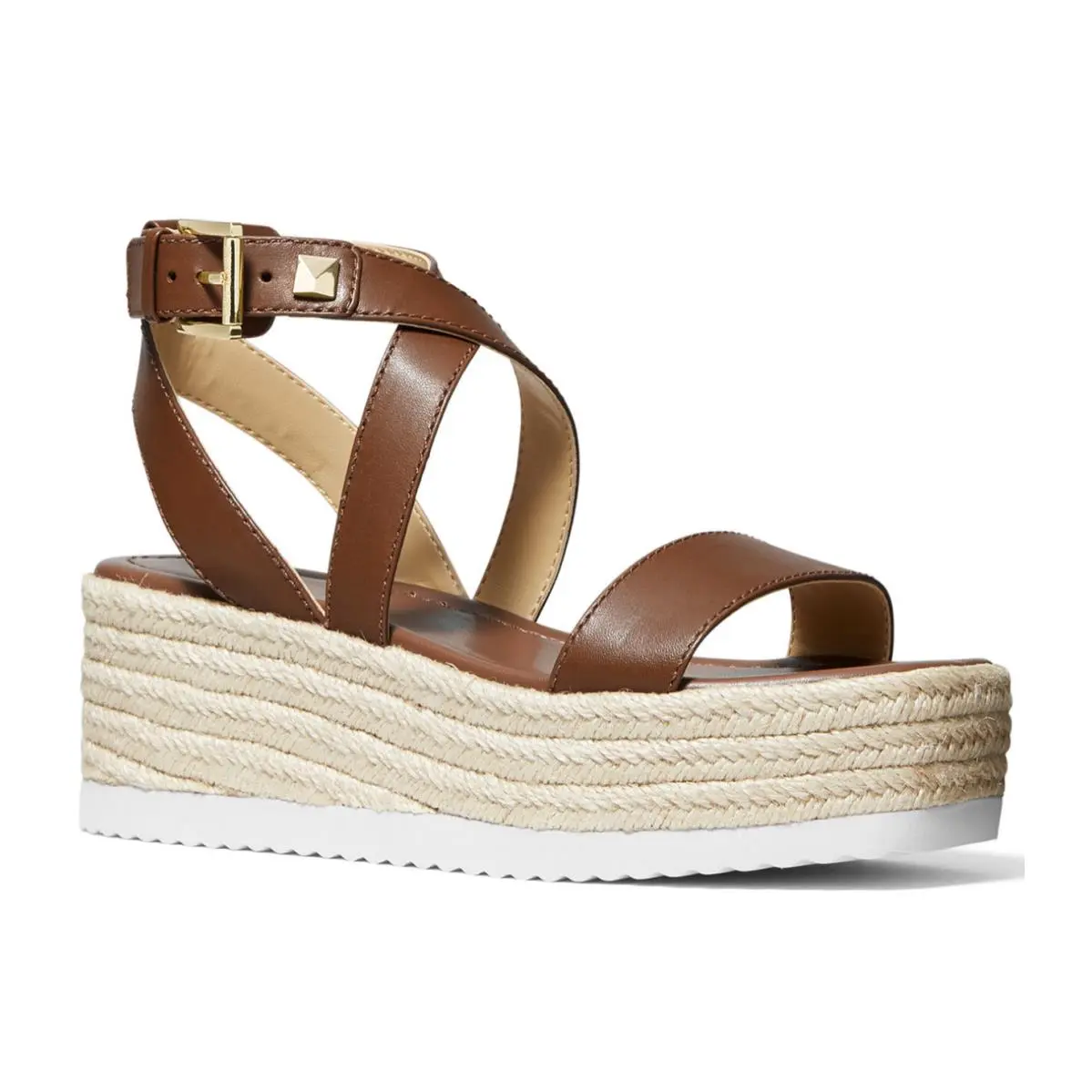 Kors Women`s Lowry Wedge Sandal Luggage Size: 8.5 M by Michael Kors
