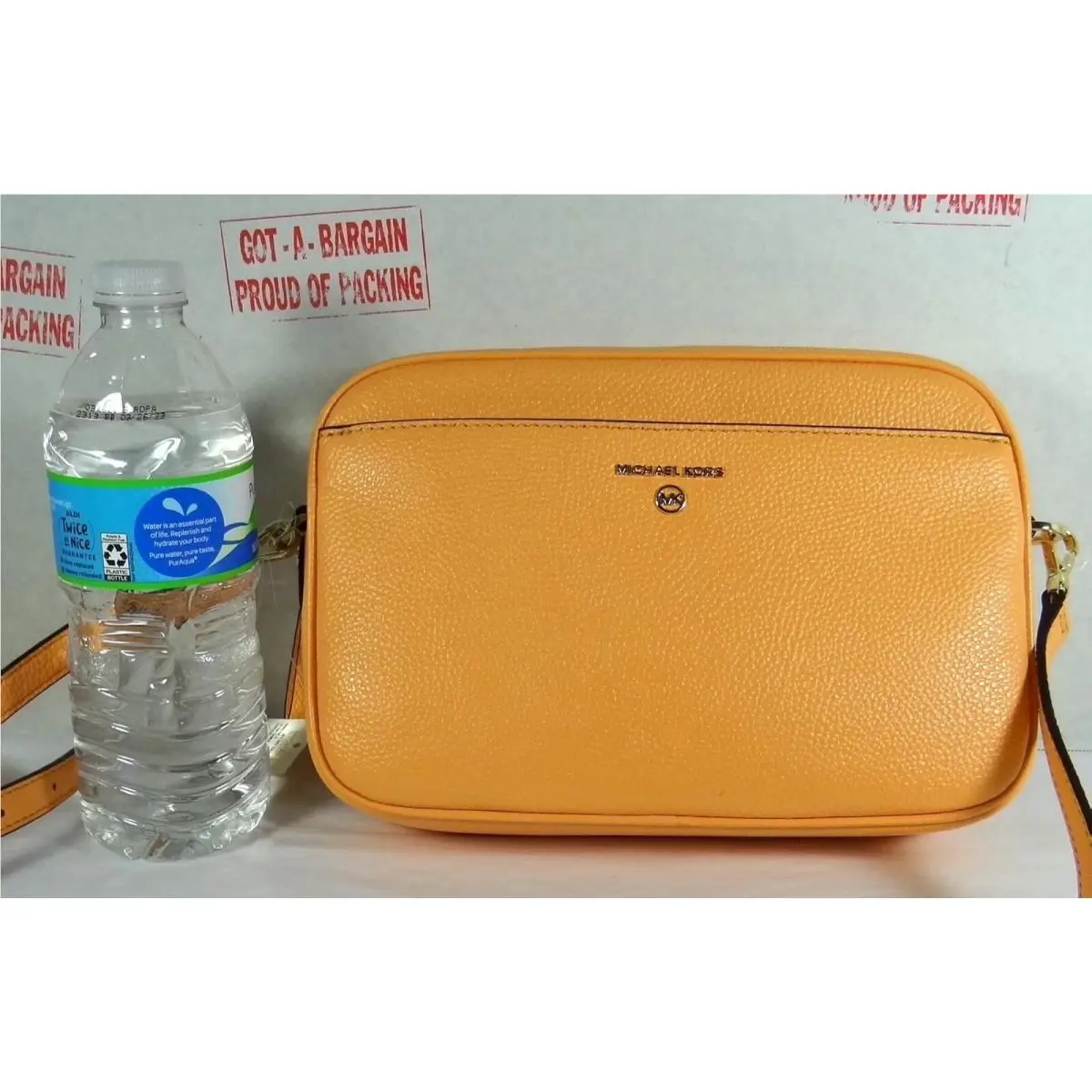 Michael Kors Jet Set Charm Large EW Signature Leather Clutch Crossbody Bag