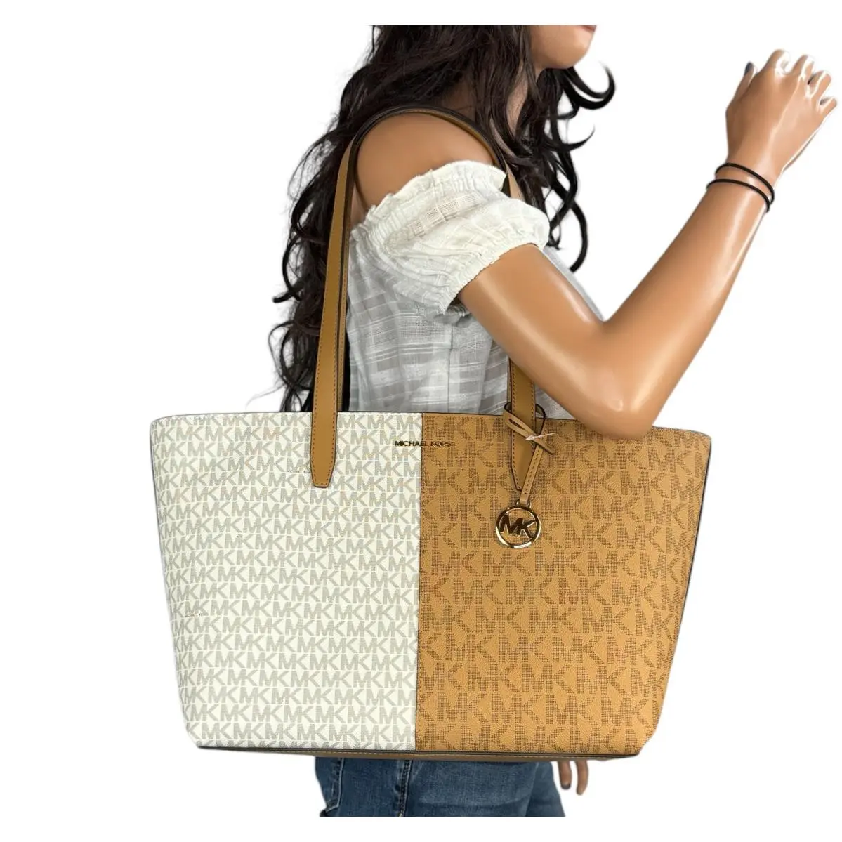 Jet Set Travel Medium Shoulder Tote Bag MK Colorblock by Michael Kors