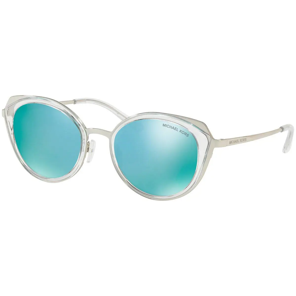 MK1029 Charleston Sunglasses 52mm 113725 Shiny Silver/Crystal Clear by Michael Kors