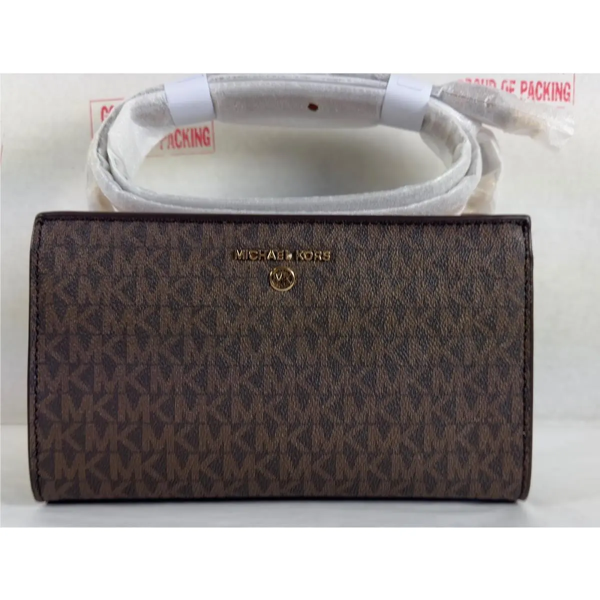 Michael Kors MK Signature Small Crossbody Clutch Purse