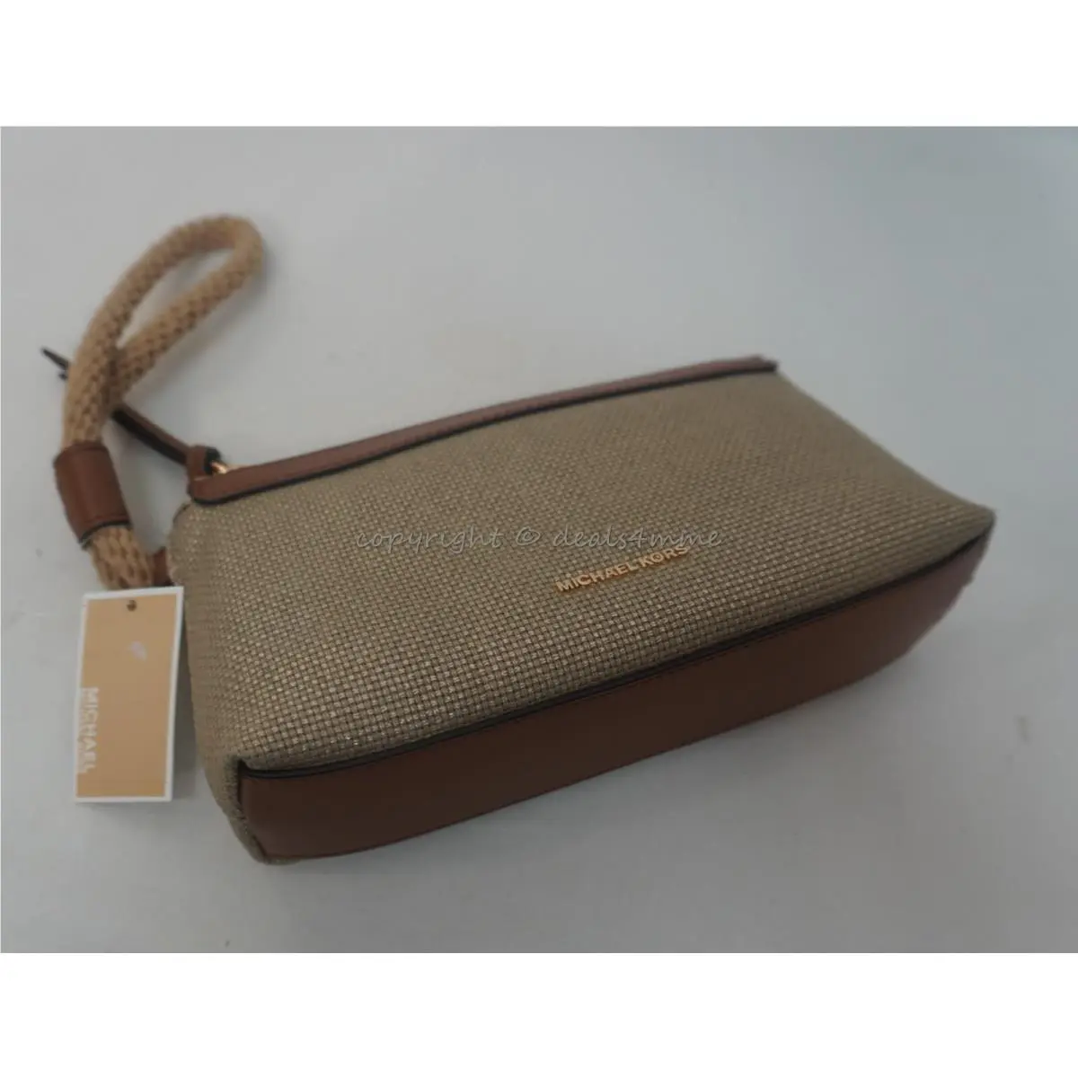 32S3GAMW1U Talia Small Top Zip Wristlet - Pick Your Color Pale Gold by Michael Kors