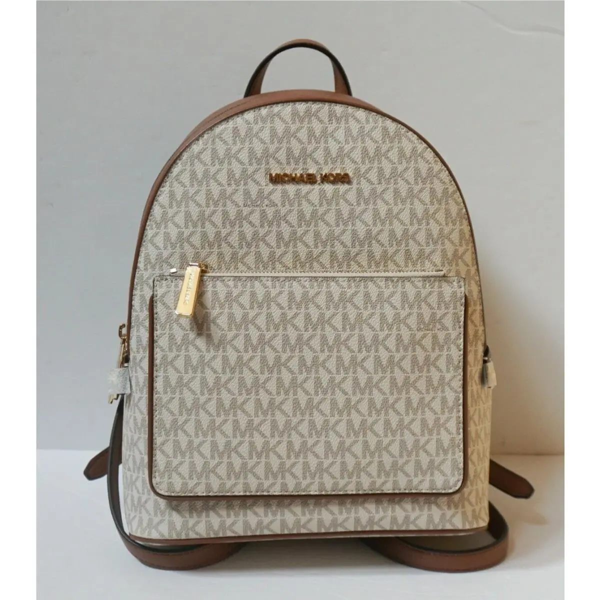 Adina Medium Backpack Pvc/pebbled Leather MK Vanilla by Michael Kors